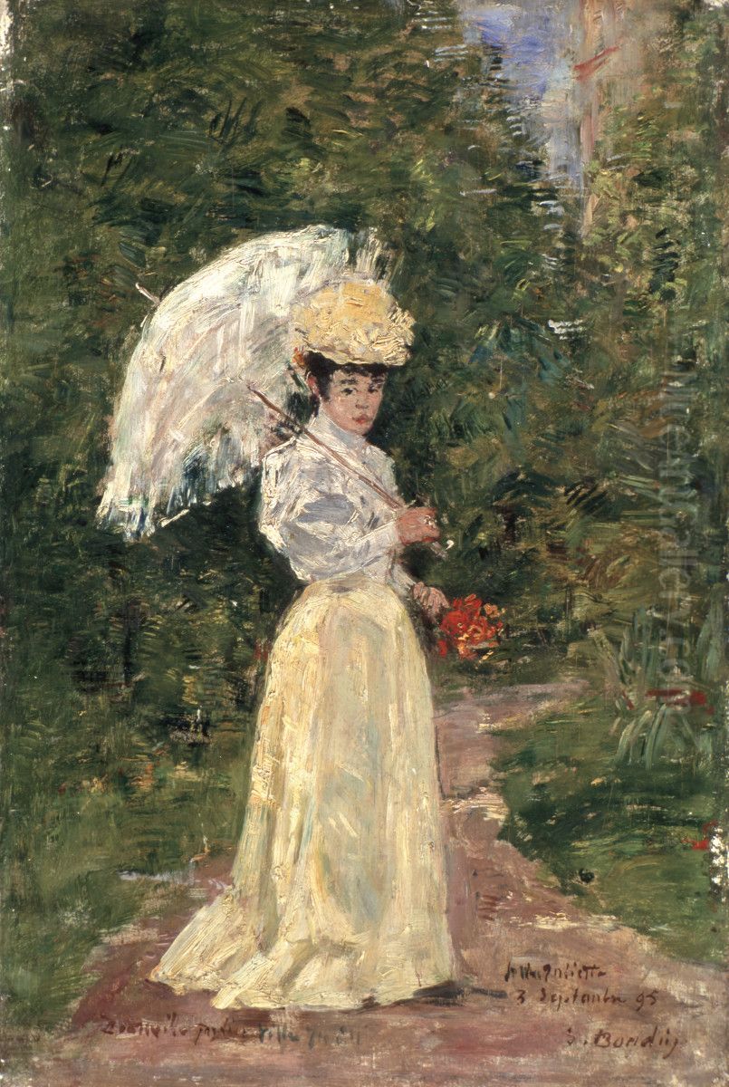 Madame Juliette im Garten Oil Painting by Eugene Louis Boudin