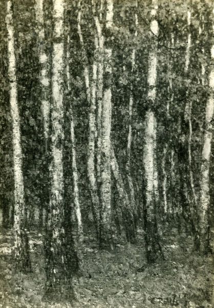 Forest interior Oil Painting by Christian Rohlfs