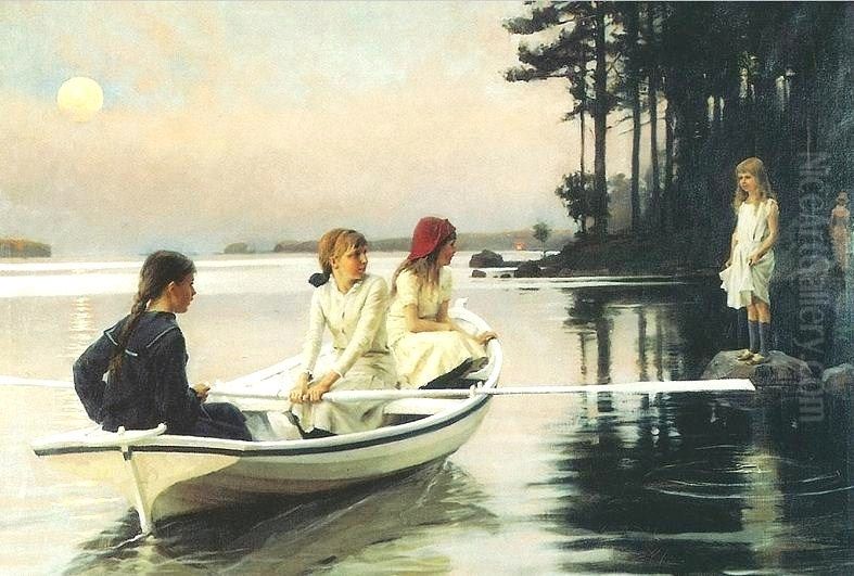 I sommarkvall Oil Painting by Albert Edelfelt