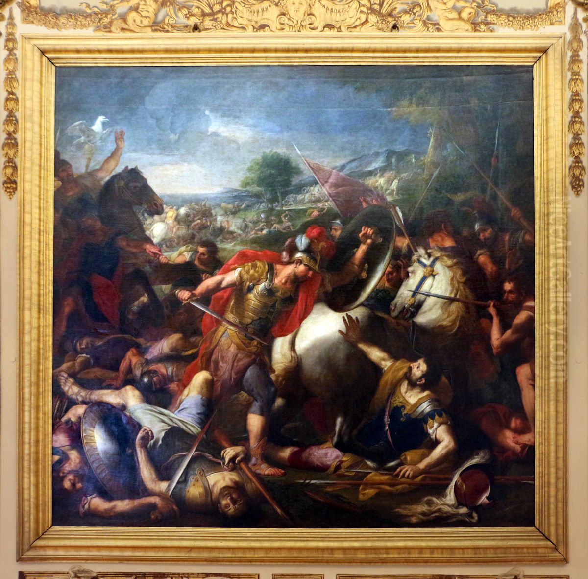 Duel between Aeneas and Mezentius Oil Painting by Gregorio Lazzarini