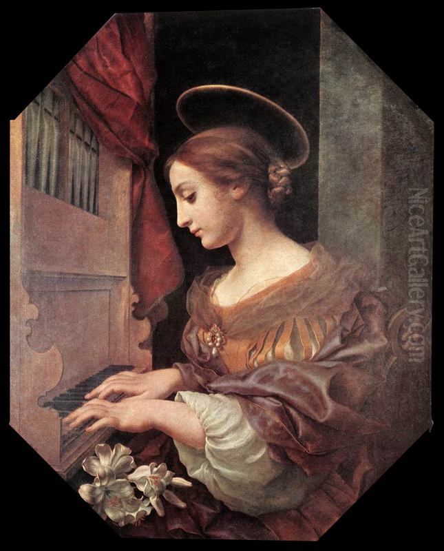 Santa Cecilia all'organo Oil Painting by Carlo Dolci Santa Cecilia all'organo Oil Painting by Carlo Dolci