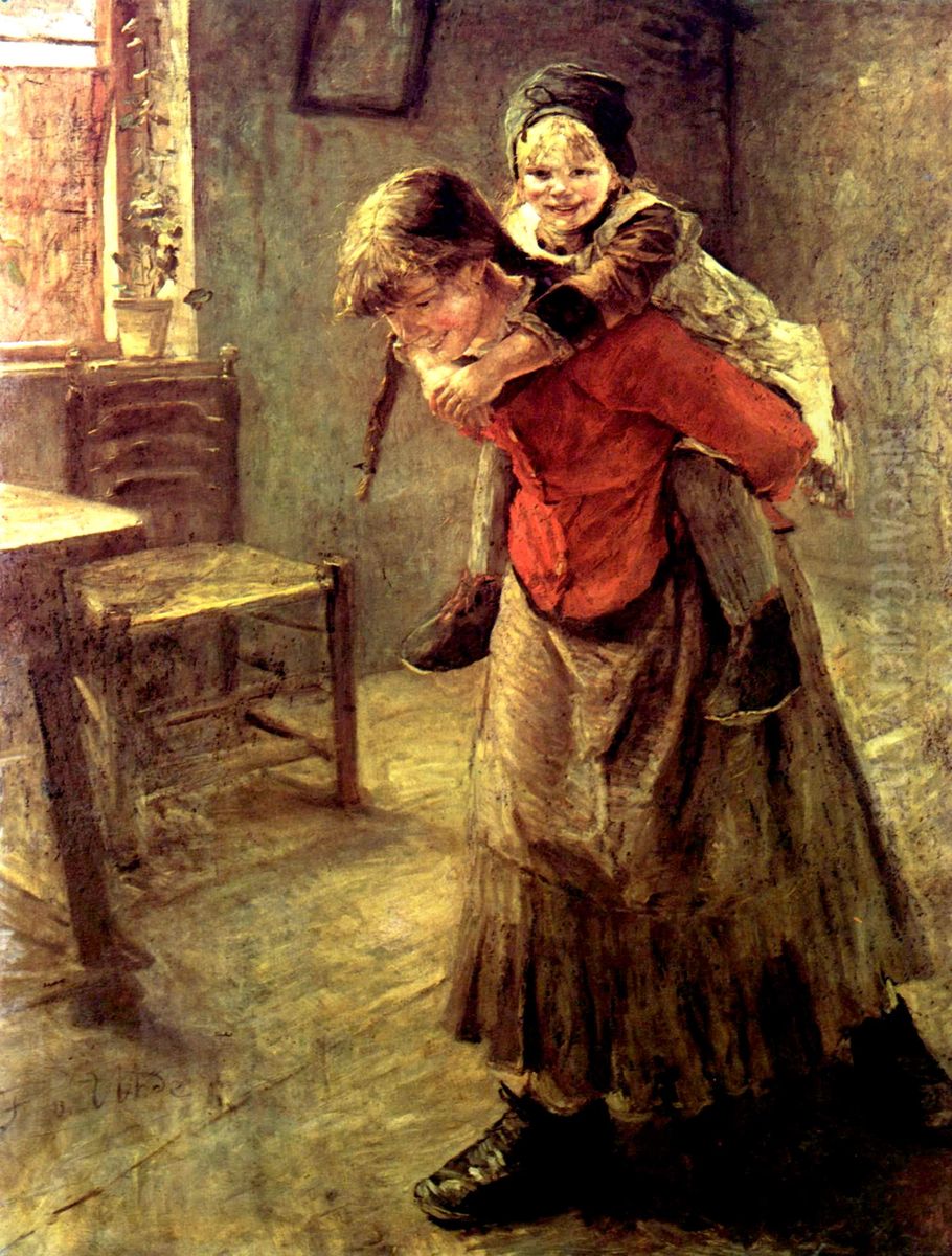 The Elder Sister Oil Painting by Fritz von Uhde