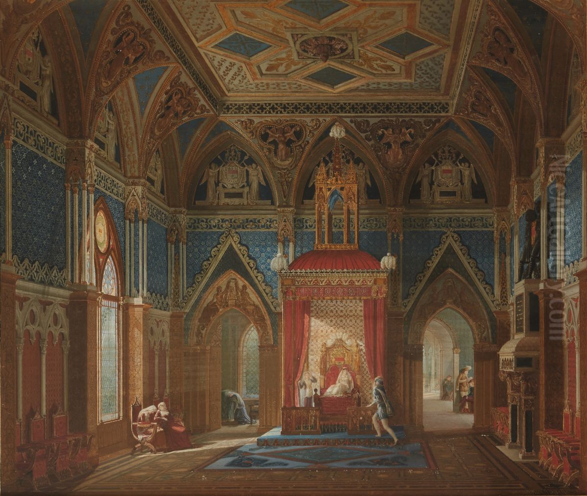 Le Reveil de la Belle au bois dormant Oil Painting by Jean-Claude Rumeau