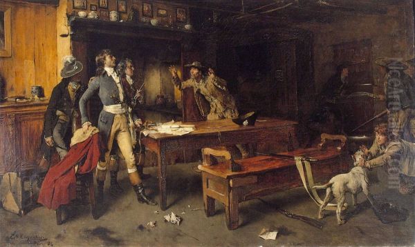 L'alerte Oil Painting by Evariste Carpentier