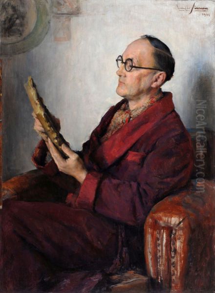 L'amateur Oil Painting by Emile Simon
