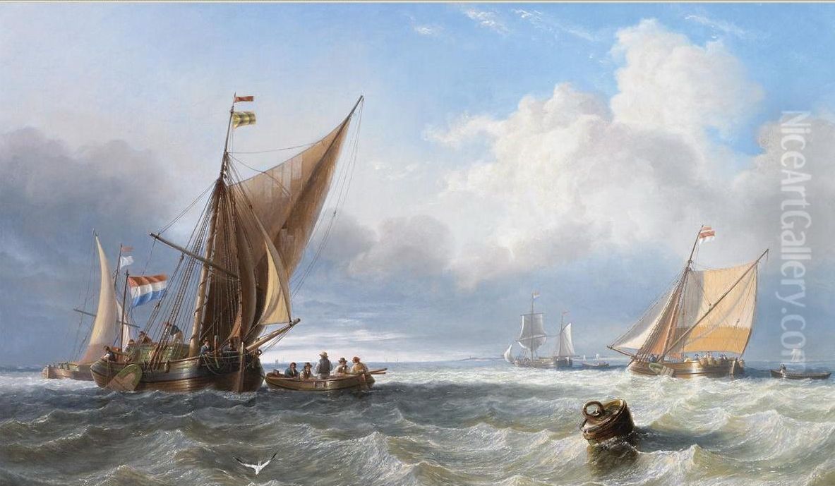 Off the Dutch Coast Oil Painting by James Wilson Carmichael