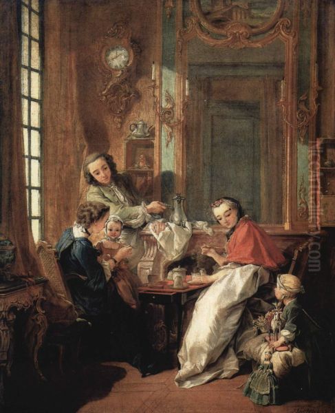 Le dejeuner. Oil Painting by Francois Boucher