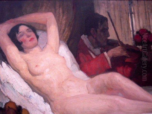 Le Delassement Oil Painting by Fernand Allard L'Olivier
