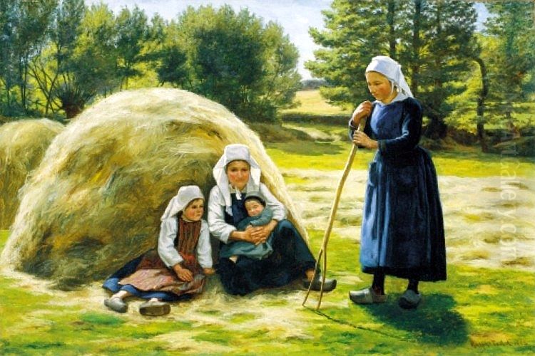 Haymaking Quimperle Oil Painting by Ralph Todd