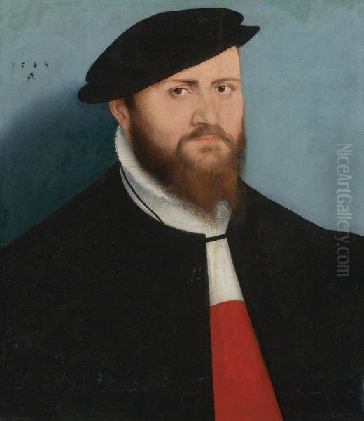 Bildnis eines Mannes mit Hut Oil Painting by Lucas The Younger Cranach