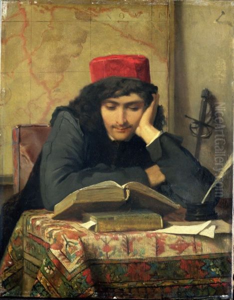 The Reader / Young man reading a book by Ferdinand Heilbuth