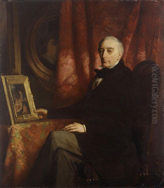 Portrait of the art collector Nicolaus Hudtwalcker Oil Painting by Ferdinand Heilbuth