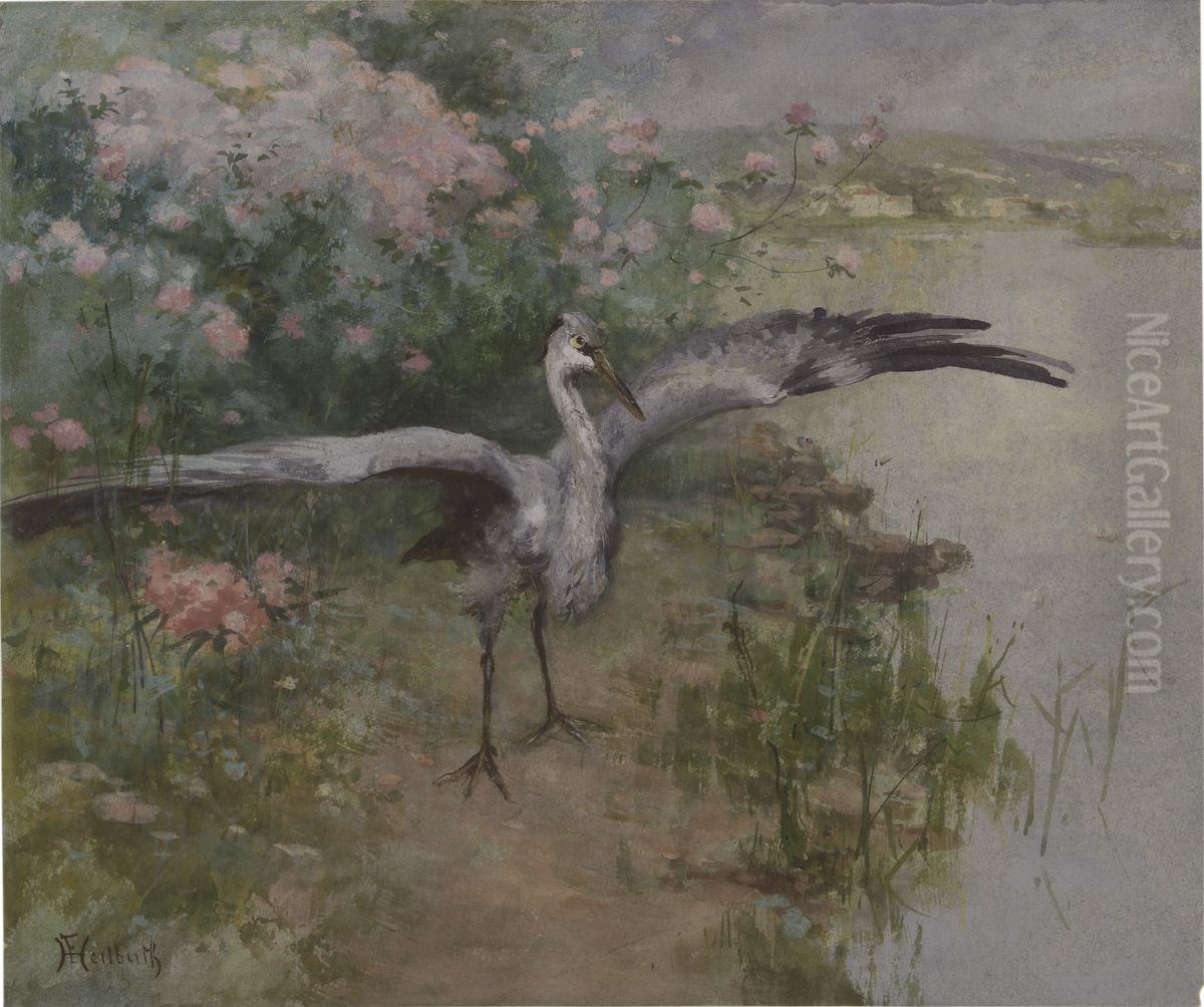 The Heron Oil Painting by Ferdinand Heilbuth