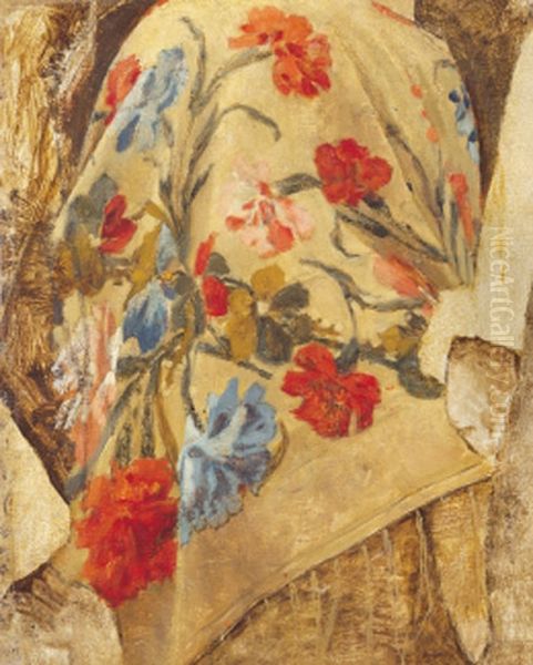 Floral shawl Oil Painting by Luigi Nono