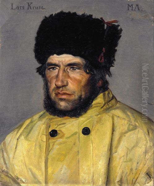Chief lifeboatman Lars Kruse Oil Painting by Michael Peter Ancher