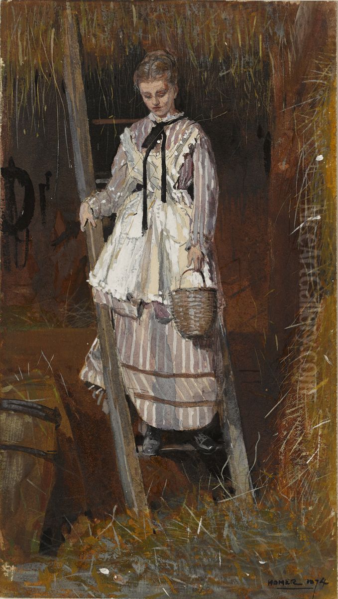 Hunting for Eggs Oil Painting by Winslow Homer