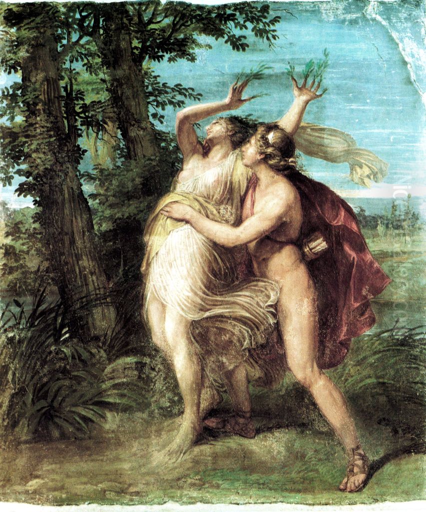 Apollo   and  Daphne Oil Painting by Andrea, the Elder Appiani