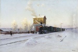 At the little station.