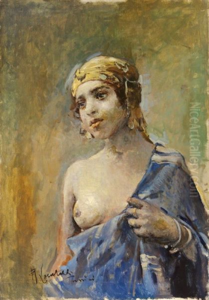 Ragazza tunisina Oil Painting by Romualdo Locatelli