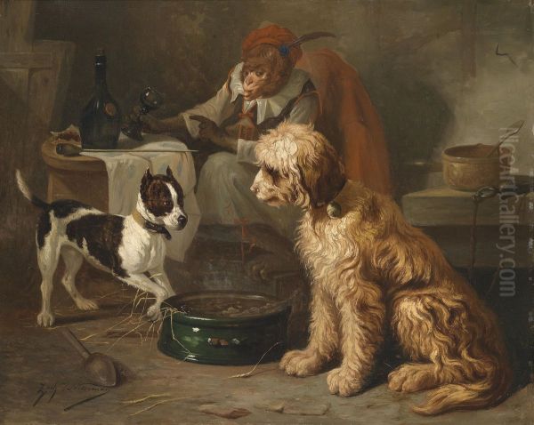 A small meal in the tavern Oil Painting by Zacharie Noterman