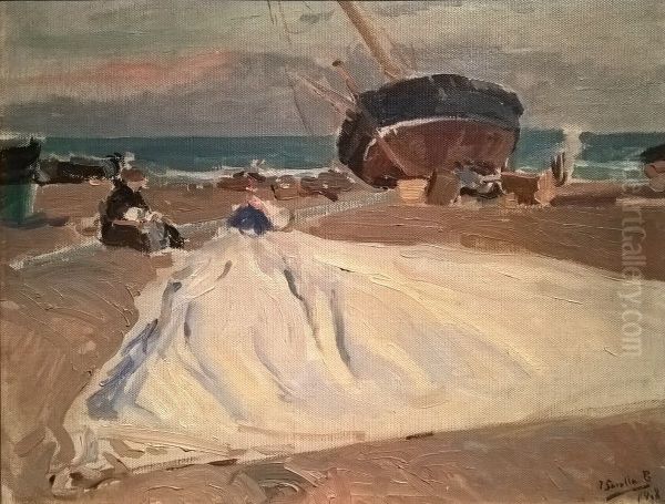 Remendando a vela, Valencia Oil Painting by Joaquin Sorolla