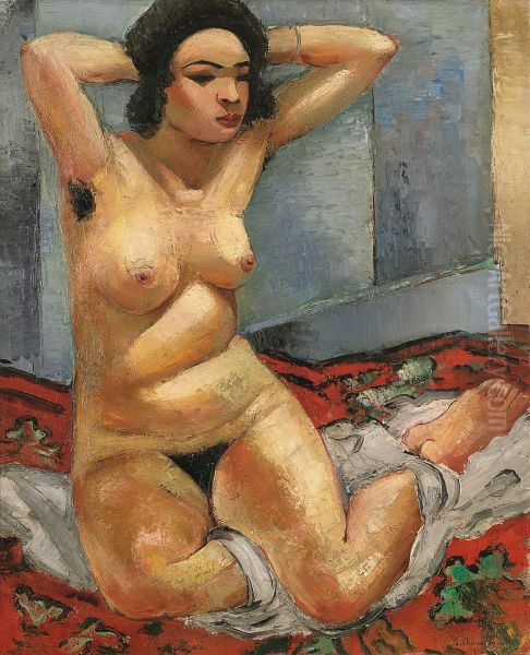 Nude Woman Oil Painting by Sava Sumanovic