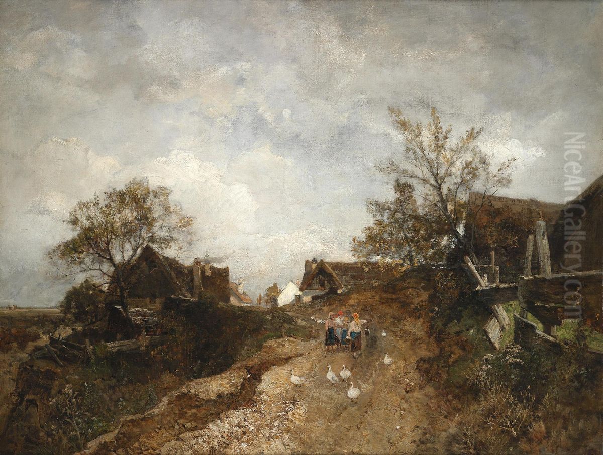 From Haslau on the Danube Oil Painting by Emil Jakob Schindler