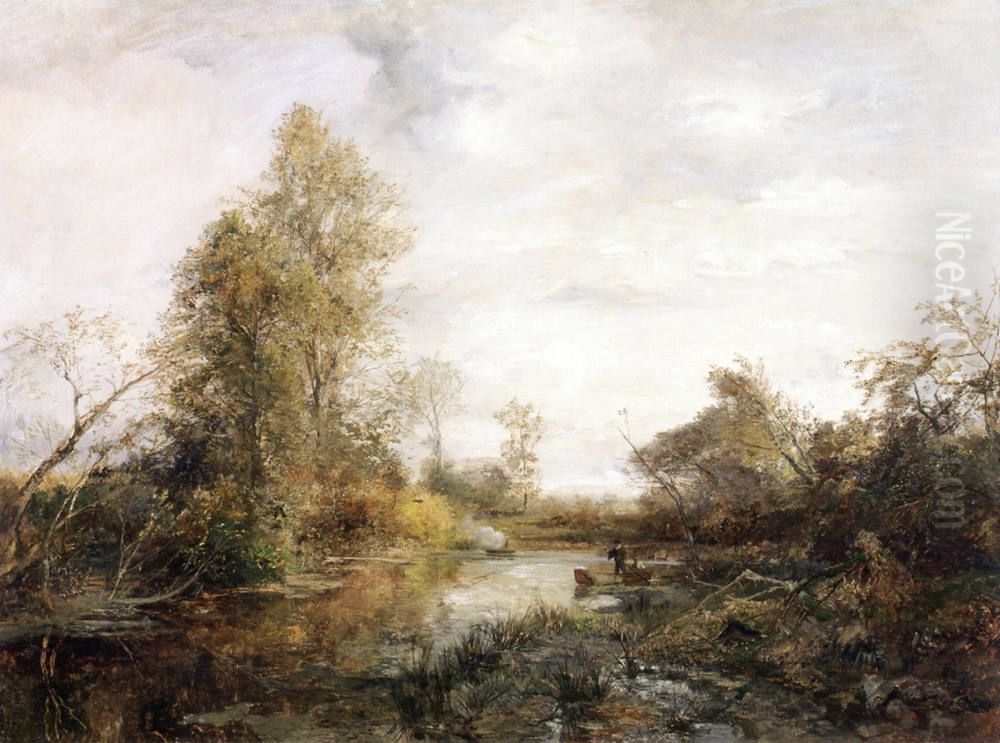 Duck hunting in the Prater. Oil Painting by Emil Jakob Schindler