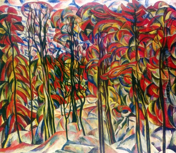 Autumn, Crotona Park, Bronx Oil Painting by Abraham A. Manievich