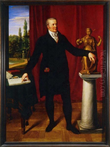 Portrait of Karl August von Hardenberg (1750-1822) Oil Painting by Friedrich Wilhelm Schadow