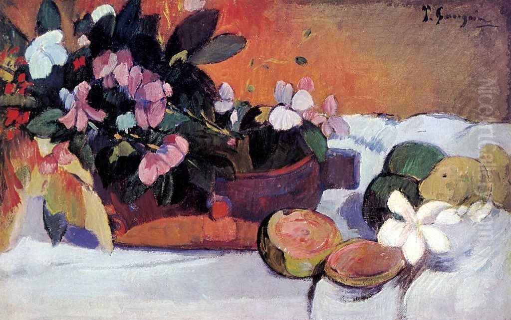 Fleurs dans une coupe Oil Painting by Paul Gauguin Fleurs dans une coupe Oil Painting by Paul Gauguin