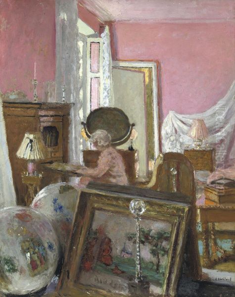 Madame Hessel dans sa chambre au Chateau des Clayes Oil Painting by Edouard Vuillard