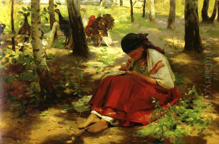 <<V teni>> Oil Painting by Mykola Pymonenko