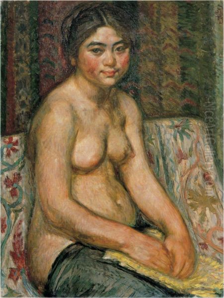 Girl Nude Oil Painting by Nakamura Tsune