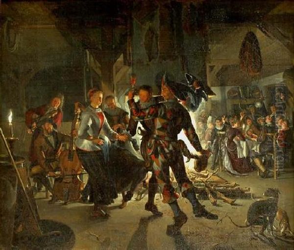 Bohnenkonigsfest Oil Painting by Matthijs Naiveu
