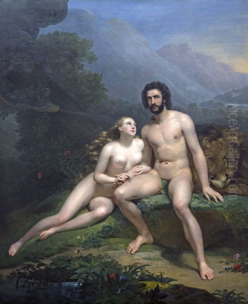Adam and Eve Oil Painting by Claude-Marie Dubufe