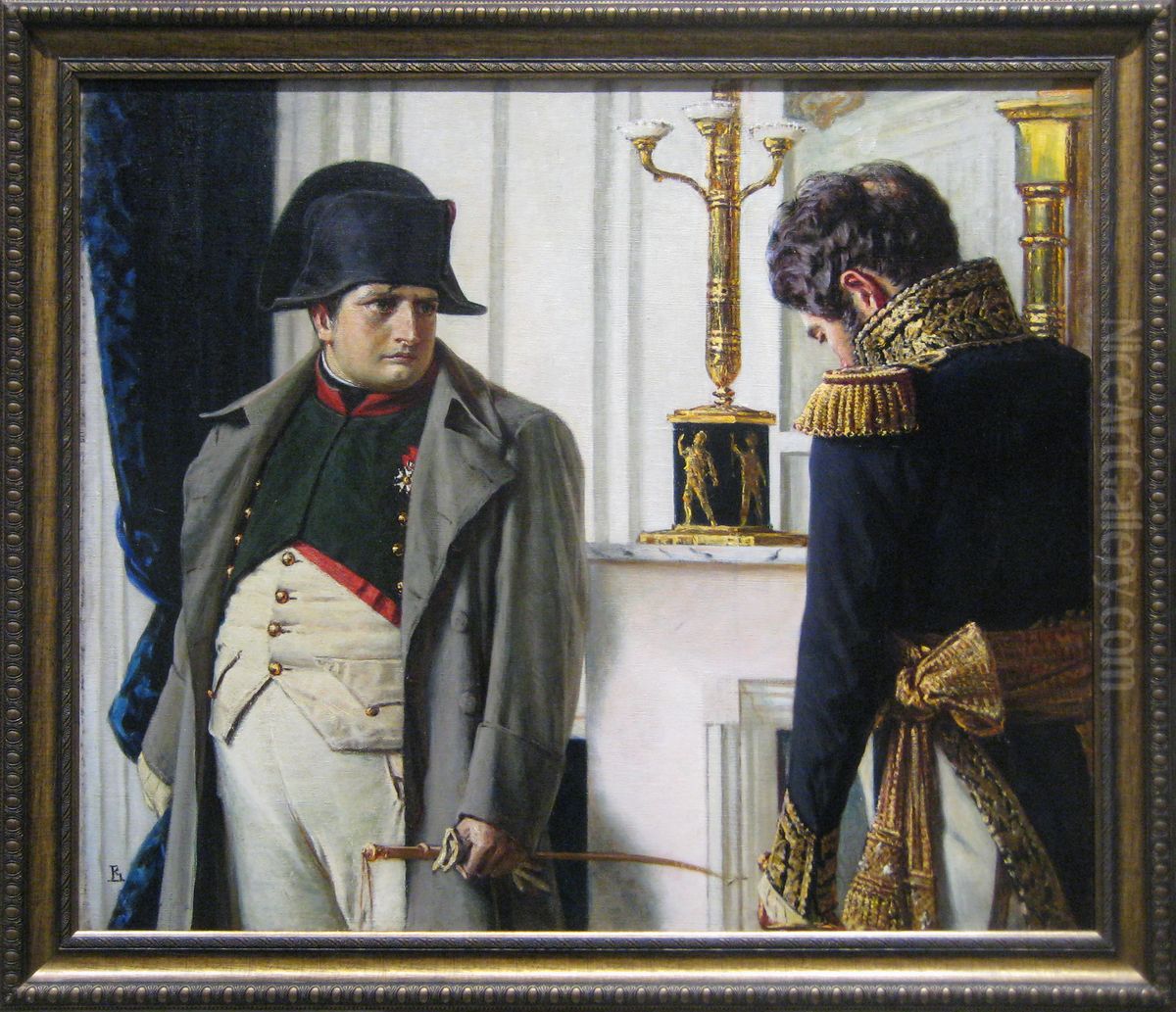 Napoleon and general Lauriston Oil Painting by unknown