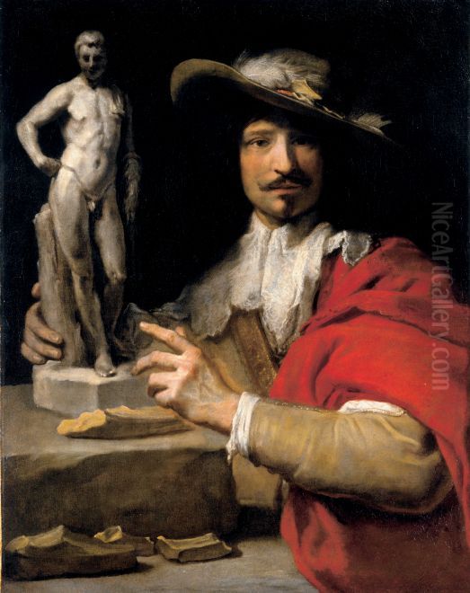 Portrat des Bildhauers Nicolas le Brun Oil Painting by Charles Le Brun