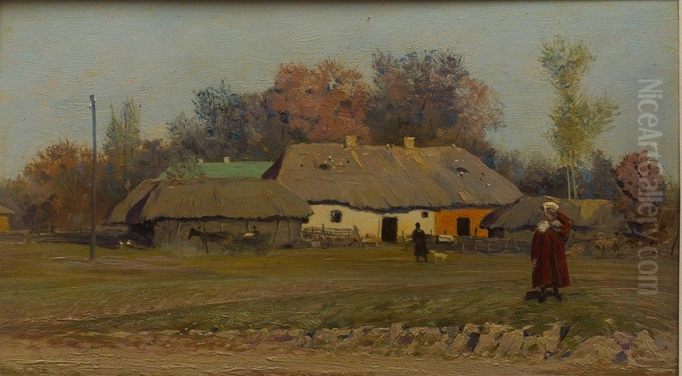 The rural landscape Oil Painting by Opanas Slastion