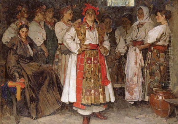 La novia Oil Painting by Fedir Krychevsky