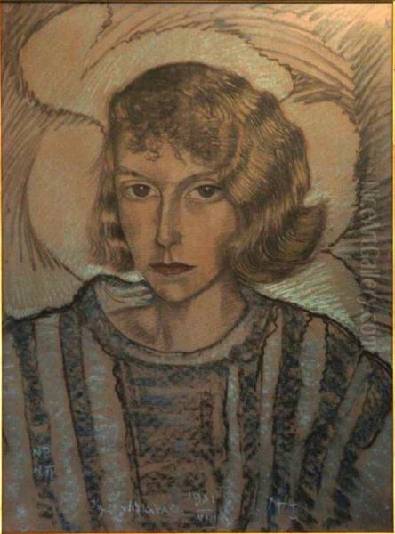 Portret Marii Korfanty Oil Painting by Stanislaw Ignacy Witkiewicz (Witkacy)