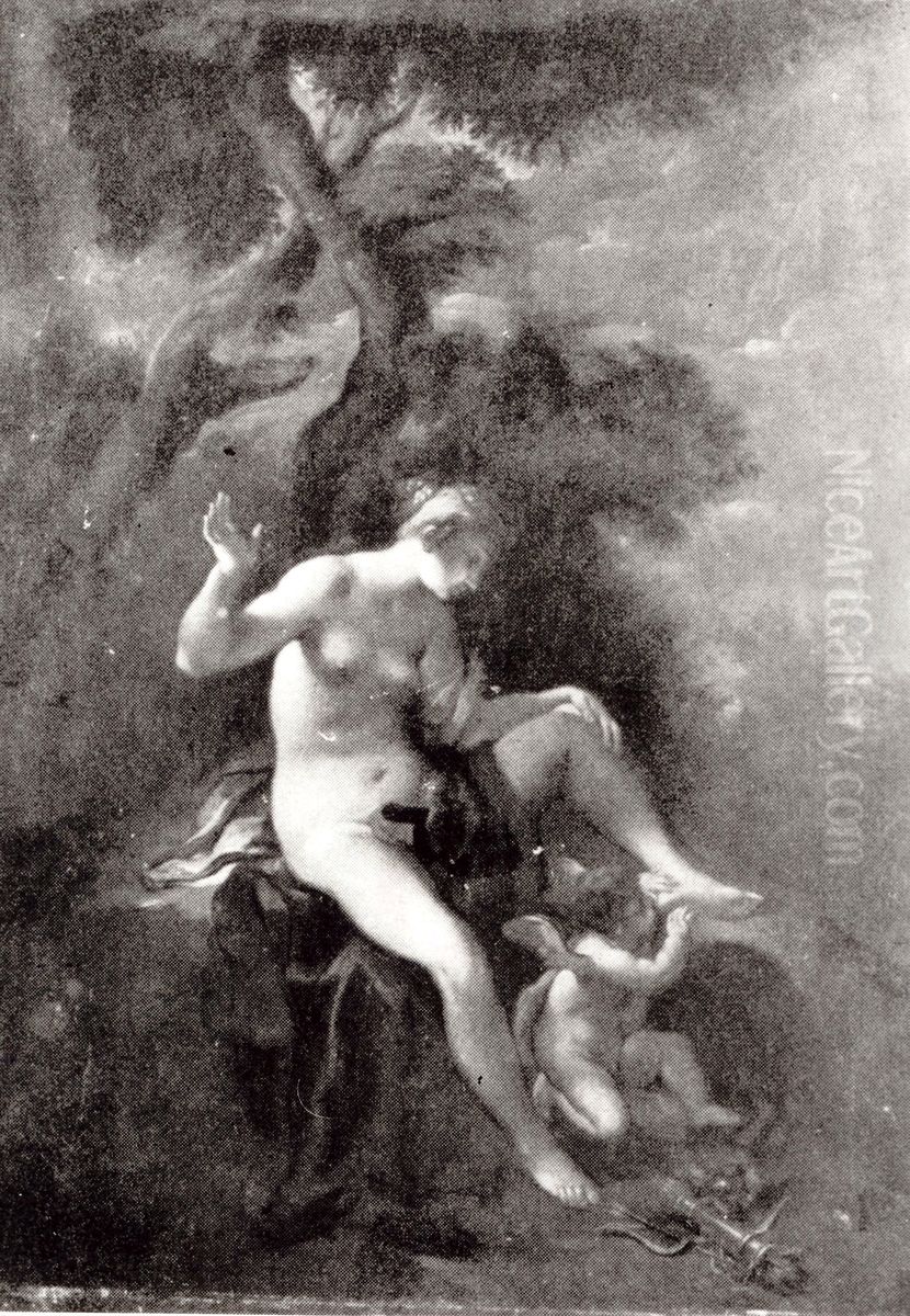 Venus and Amor Oil Painting by Francesco Albani
