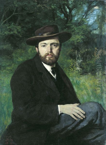 Self-portrait Oil Painting by Hans Thoma