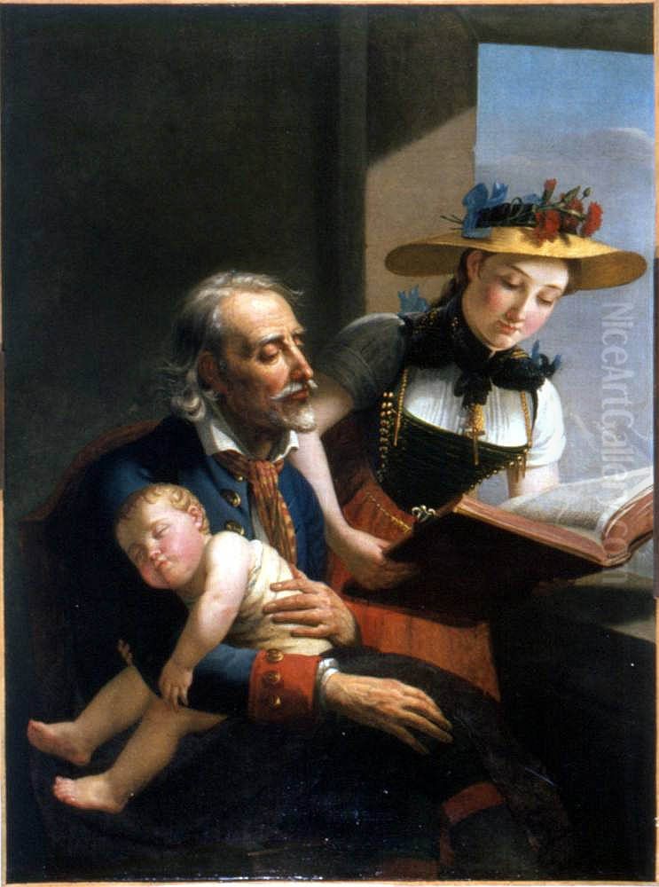 Reading from the Bible Oil Painting by Marie-Guillemine Benoist