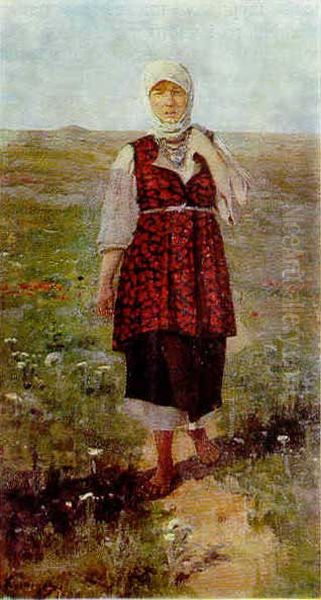 Peasant woman Oil Painting by Nikolai Dmitriyevich Kuznetsov