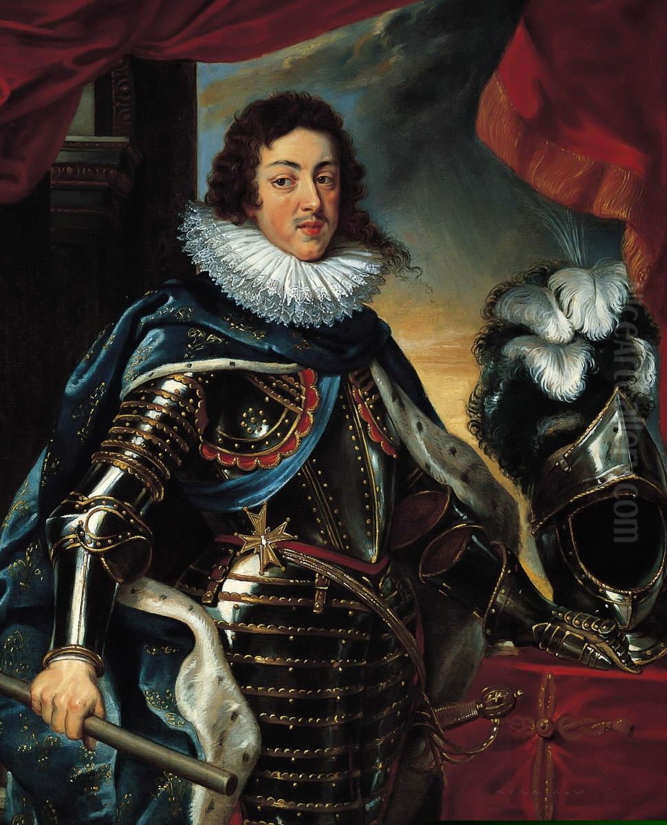 Portrait of Louis XIII in Armour Oil Painting by (studio of) Rubens, Peter Paul