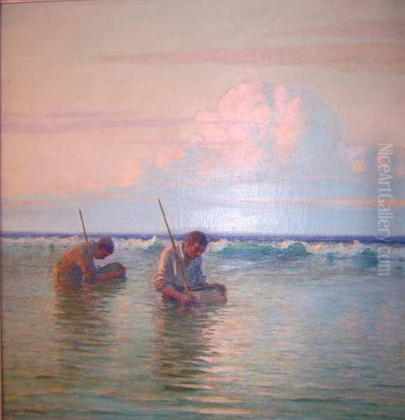 Squid Fishermen Oil Painting by Lionel Walden