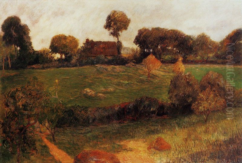 Farm in Brittany II Oil Painting by Paul Gauguin
