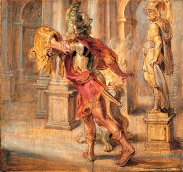 Jason and the golden fleece (Ovid, Metamorphoses, VII, 149-158) Oil Painting by Peter Paul Rubens