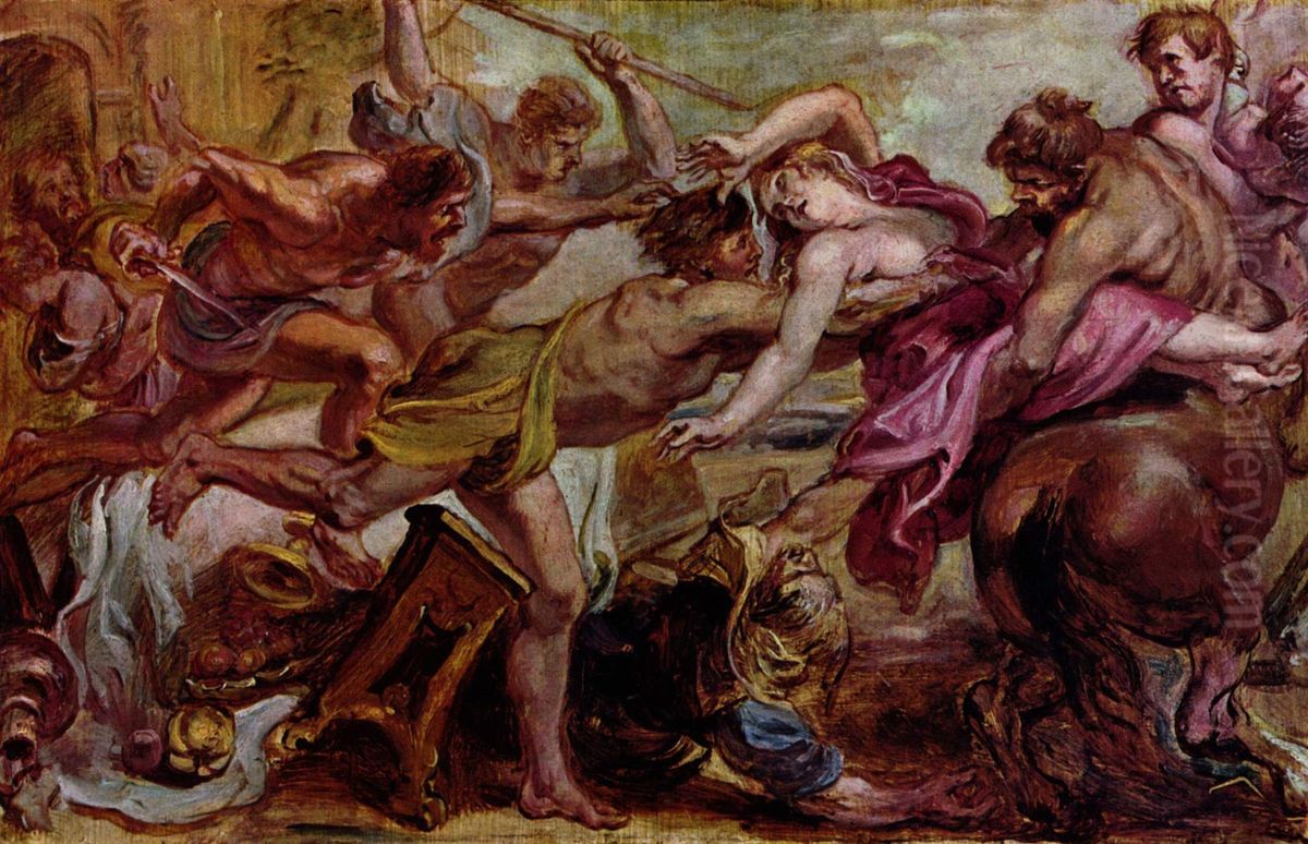 Raub der Hippodameia Oil Painting by (studio of) Rubens, Peter Paul